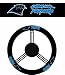 Geniune Leather Steering Wheel with Official NFL Licensed Logo - Carolina Panthers