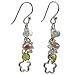 Jewelry : Pink Freshwater Pearl Earrings With White Moonstone, Green Peridot Sterling Silver Flower Beads