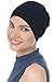 Essential Plain Unisex Cotton Cap for Chemo, Cancer, Hairloss (Black)