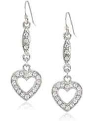 1928 Jewelry "Heart of Hearts" Heart Drop Earrings