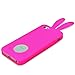 iPhone SE Case, Fosmon JEL Series Design Silicone Case for Apple iPhone SE / 5S / 5 - Bunny with tail - Hot Pink