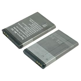 Replacement Battery (BL-5c) for Nokia: 1100, 1101, 1110, 1112, 1200, 1208, 1209, 1600, 1650, 1800, 2300, 2310, 2323 Classic, 2330 Classic, 2600, 2610, 2626, 2700 Classic, 2710 Navigation Edition, 2730 Classic, 3100, 3109 Classic, 3110 Classic, 3110 Evolve, 3120, 3610 Fold, 3650, 3660, 5030, 5130 XpressMusic, 6030, 6085, 6086, 6230, 6230i, 6267, 6270, 6555, 6600, 6630, 6670, 6680, 6681, 6820, 6822, 7600, 7610, C1 00, C2, E50, E60, N-Gage, N70, N71, N72, N91