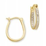 Bridge Jewelry Diamond Accent Oval Hoop Earrings