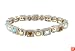 Bracelet - B211 - Swarovski (tm) Crystal Stones - Square and Round Shape - Stretch ~ Aqua and Smoky Topaz (Aqua & Brown)