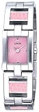 Lorus Ladies Stainless Steel Link Band Silver Tone Watch Fancy Square Pink Dial SALE