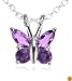 Sterling Silver Amethyst Butterfly Pendant, 18