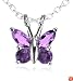 Sterling Silver Amethyst Butterfly Pendant, 18