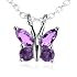 Sterling Silver Amethyst Butterfly Pendant, 18