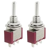 uxcell トグルスイッチ 瞬時式　ミニチュア　SPDT　オン－オフ－オン　3ピン　AC 250V 2A 120V 5A 　二個