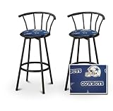 2 Dallas Cowboys NFL Football Themed Specialty / Custom Black Barstools wit ....