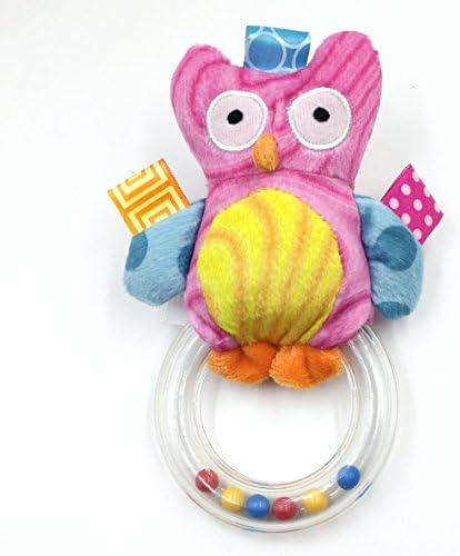 Olsine Baby Infant Hand Ring Rattle Stroller Play Toys Gifts - Pink Plush Owl