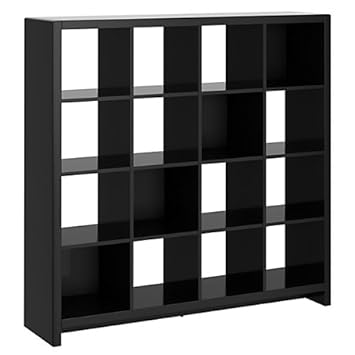 kathy ireland Office by Bush Furniture New York Skyline 16-Cube Bookcase/Room Divider, Modern Mocha