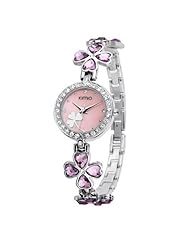 KIMIO Lady crystal clover fashion watches (Pale pink)