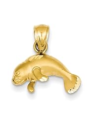 14K Yellow Gold Manatee Pendant