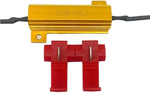 Keyparts 2PCS 50W 6Ohm LED Load Resistors LED Turn Signal Lights LED License Plate Lights DRL Fix Hyper Flash Warning Cancellor stop brake Quick wire Clip