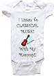 I LISTEN TO CLASSICAL MUSIC WITH MY MOMMY! - BigBoyMusic Baby Designs - White, Blue or Pink Onesie / Baby T-shirt