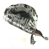 POW MIA PATTERN SEWN - FITTED MOLDED BANDANA BANDANNA, BIKER SKULL HAT CAP, HEAD SCARF