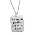 Sterling Silver Mother's Sentiment to Daughter Pendant Necklace