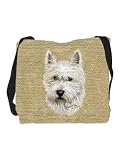 Woven Tote Bag - Choose Shih Tzu, West Highland Terrier Westie OR Shetland Sheepdog Sheltie USA MADE - Art by Robert May