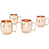 Old Dutch International, Purveyors of the ORIGINAL MOSCOW MULE MUG, 100% Pure Copper, Unlined Moscow Mule Mug, 16-Ounce, Set of 4
