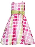 Rare Editions Little Girls 4-6X FUCHSIA-PINK LIME-GREEN SHANTUNG DOT Special Occasion Wedding Flower Girl Easter Birthday Party Dress