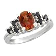 1.24 Ct Mystic Topaz Black Diamond Sterling Silver Ring