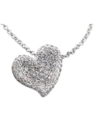 1/2 ct tw Diamond Heart Necklace in 14k White Gold