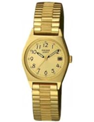 Pulsar by Seiko PF4002 Ladies Watch Gold Tone Stainless Steel Dial Expansion Watch
