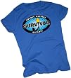 Blue Burst -- Survivor Crop Sleeve Fitted Juniors T-Shirt