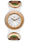 Women's Silver Dial White Shiny Leather