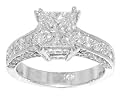 3.40 ct. TW Princess Diamond Engagement Ring in 14 kt. Pave Mounting