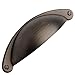 Southern Hills Oil Rubbed Bronze Cabinet Pulls, 2 1/2 Inch Screw Spacing - 4 Inch Total Length, Bin Pulls, Cup Pulls (Pack of 5), Oil Rubbed Bronze Cabinet Hardware, Bronze Drawer Pulls
