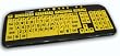 New and Improved: EZSee by DC - Large Print Computer Keyboard USB Wired (Yellow Keys with Black Jumbo Oversized Print Letters) for Visually Impaired Individuals, Low Vision, or Low Light for Seniors and People with Bad Vision! Imposing Vivid Black Over-sized Letters on Yellow Background Tested to Deliver the BEST CONTRAST for the Visually Challenged Persons