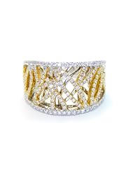 18k Two-Tone Gold Round Diamond Unique Fashion Ring (1.27 cttw, g-h Color, si1-si2 Clarity)