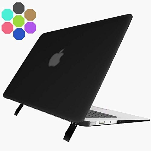 Macbook Air 13 Case with Foldable Stand, Alope [Cooling Series] Durable Elasticity Material Laptop Cover Case for Apple Macbook Air 13 -Model: A1369 and A1466 (Black)