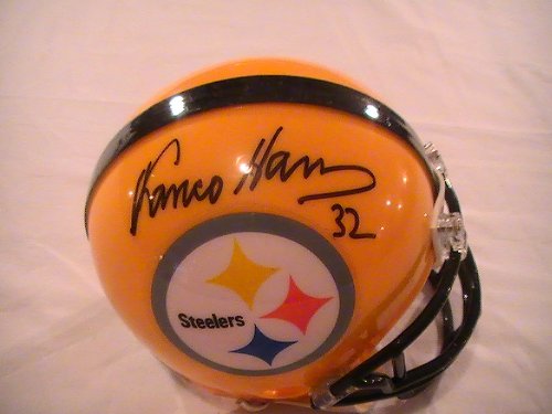 FRANCO HARRIS SIGNED AUTOGRAPHED PITTSBURGH STEELERS MINI HELMET COA + HOLOGRAM