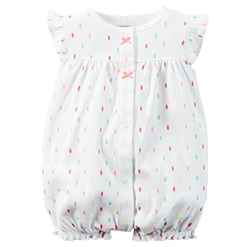 Carters Baby Girls Snap-Up Cotton Romper Seahorse White
