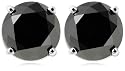 14k White Gold Black Diamond Studs (4 cttw)