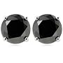 14k White Gold Black Diamond Stud Earrings (3.00 cttw)