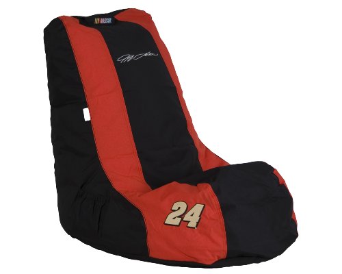 Ace Bayou, 94654, Officially licensed Nascar Jeff Gordon Video Bean Bag Chair, Racing number on side, Black with Red, Six Cubic Feet