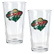 Minnesota Wild NHL 2pc Pint Ale Glass Set - Primary Logo by Great American Products
