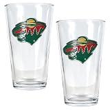 Minnesota Wild NHL 2pc Pint Ale Glass Set - Primary Logo