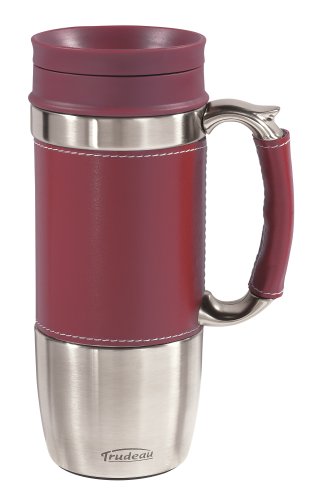 Trudeau Board Room 16-Ounce Travel Mug, Red