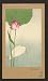 Reprint Historic Japanese Print a white heron in the water next to a water lily plant and lotus flower 1890