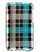 Brand New : High Quality With Our Premium Snap On Hard Protector Cover For Apple Ipod Touch 8gb / 16gb / 32gb / 64gb Iii / 3rd ( 3g ) Generation Or Touch Ii / 2nd Gen ( 2g ) Crystal Case Blue & Green Check / Checker With No Clip + Free Screen Protector Film Shield With Micro Cleaning Cloth