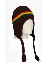 Brown Rastafarian Peruvian Beanie by HDP Jeep Caps Visors/Helmet/Beanies