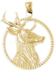 Dazzlers Solid 14 karats gold Deer Head Charm Pendant Available in three colors from jewelsberry (weights: 6.1 grams only)
