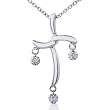 1/4ctw Dangling Diamond Cross Pendant (HI/SI2-I1) in 14k White Gold