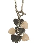 Hematite Necklace 05 Chain Rose Quartz Heart Dangle Crystal Stone Healing 18