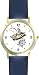 Young Fisherman or Man in Boat With Fish on Line Fishing - WATCHBUDDY® DELUXE TWO-TONE THEME WATCH - Arabic Numbers - Blue Leather Strap-Children's Size-Small ( Boy's Size & Girl's Size )